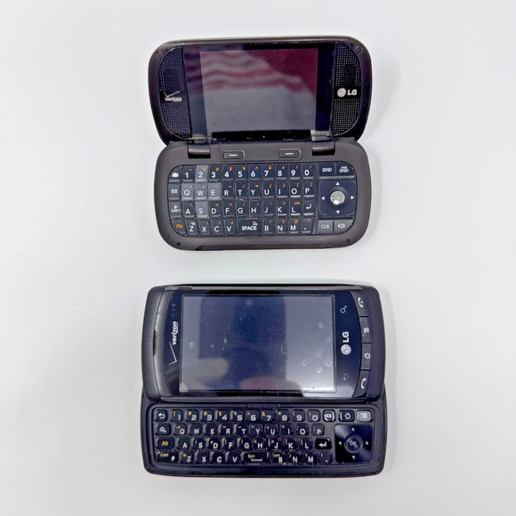 Lot of 2 Vintage LG Qwerty Phones Turns On Verizon Bundle Please Read - Picture 1 of 14